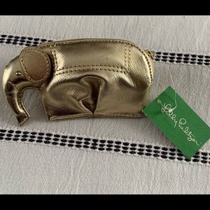 LillyPulitzer Gold Elephant Coin Purse BNWT